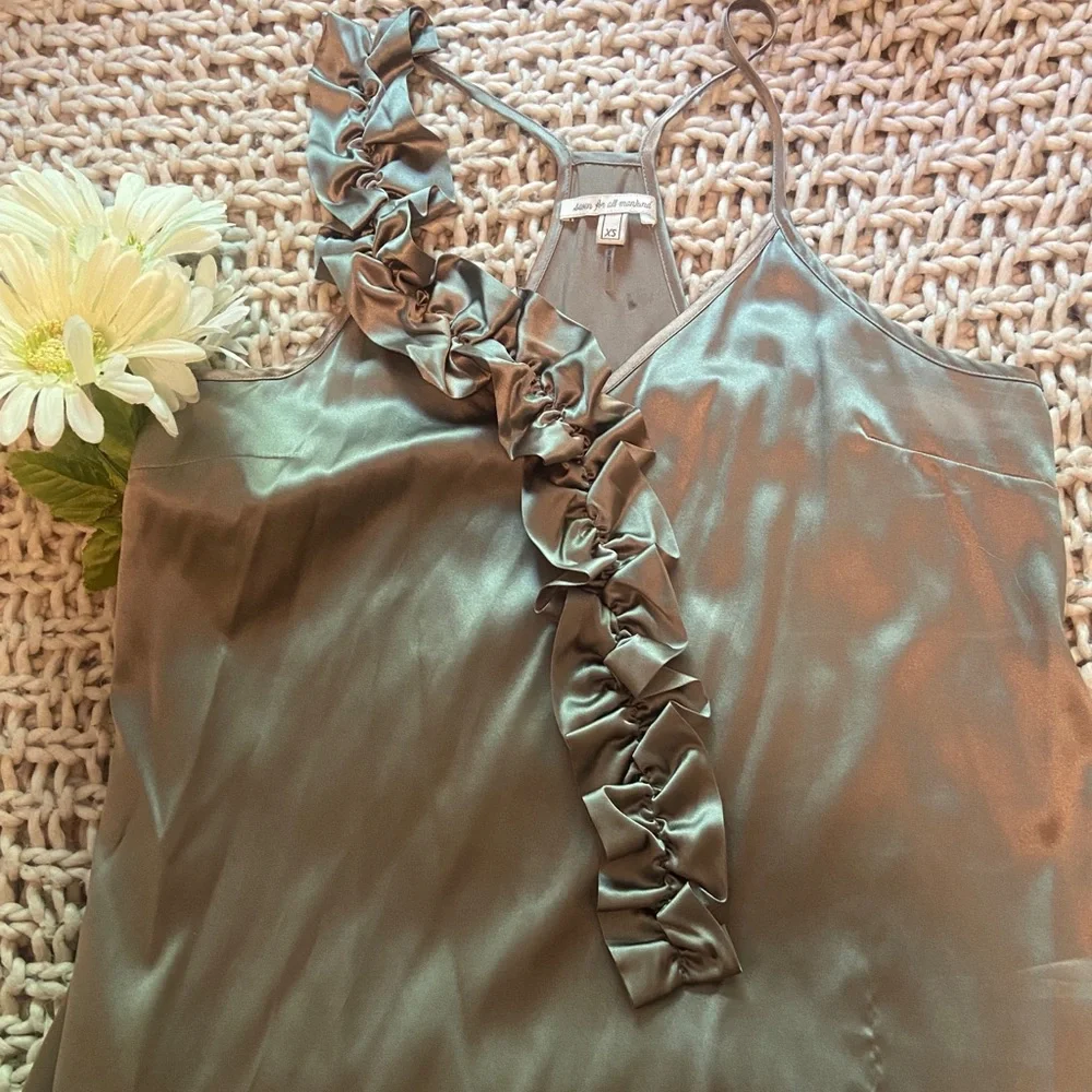 Seven for All Mankind Silky Sleeveless Camisole with Ruffle Detail - Picture 1 of 2